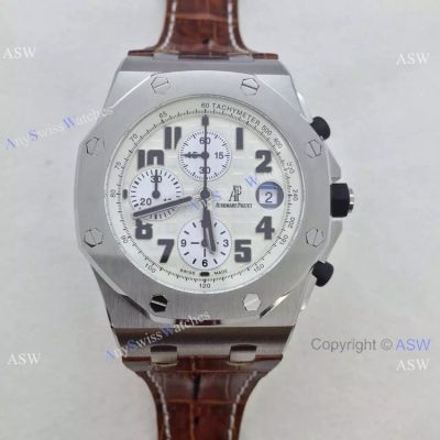 Replica Audemars Piguet Swiss Replica Chronograph watch SS White